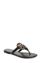 Women's Tory Burch Metal Miller Flip Flop M - Black