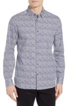 Men's Ted Baker London Celnor Trim Fit Print Sport Shirt (m) - White