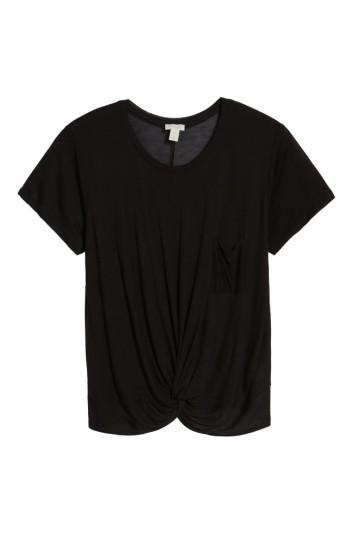 Women's Hinge Twist Hem Tee - Black