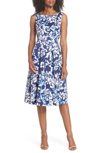 Women's Eliza J Seamed Bodice Fit & Flare Dress - Blue