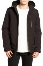 Men's Black Rivet Quilt Lined Hooded Parka