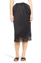 Women's Hinge Lace Trim Midi Slip Skirt