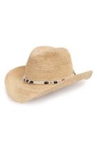 Women's Treasure & Bond Raffia Cowboy Hat With Macrame Trim - Brown