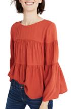Women's Madewell Tiered Top, Size - Red