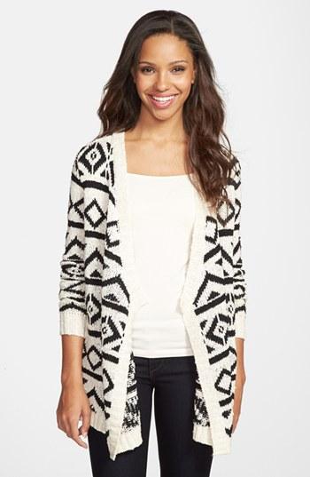 Max & Mia Geo Print Wrap Cardigan Ivory/