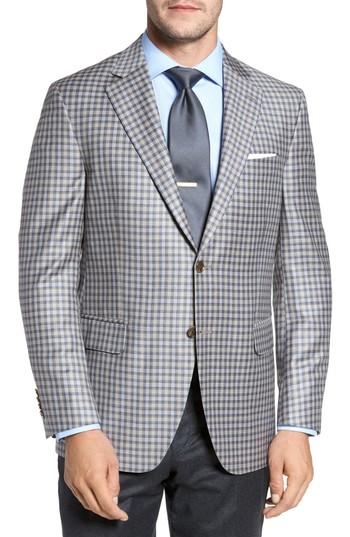Men's Peter Millar Classic Fit Check Wool Sport Coat R - Brown