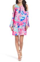 Women's Lilly Pulitzer Benicia Cold Shoulder Dress, Size - Blue