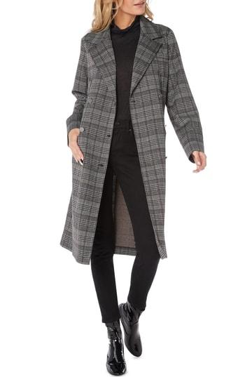 Women's Michael Stars Plaid Ponte Coat - Grey