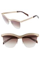 Women's Moschino 57mm Rimless Metal Bar Polarized Sunglasses -