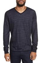 Men's Calibrate Stripe V-neck Double Layer Sweater - Blue