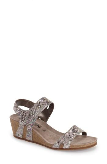 Women's Mephisto 'minoa' Wedge Sandal M - Grey