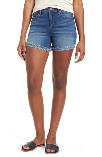 Women's Slink Jeans Frayed Denim Shorts - Blue