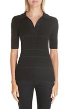 Women's Proenza Schouler Mixed Rib Silk & Cashmere Blend Sweater - Black