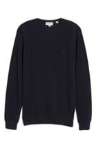 Men's Lacoste Pique Cotton Sweater (xl) - Blue