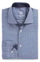 Men's Bugatchi Trim Fit Check Dress Shirt - Blue