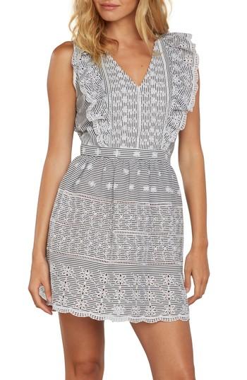 Women's Willow & Clay Embroidered Ruffle Dress - Black