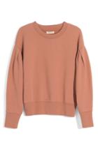 Women's Madewell Pleat Sleeve Sweatshirt - Brown