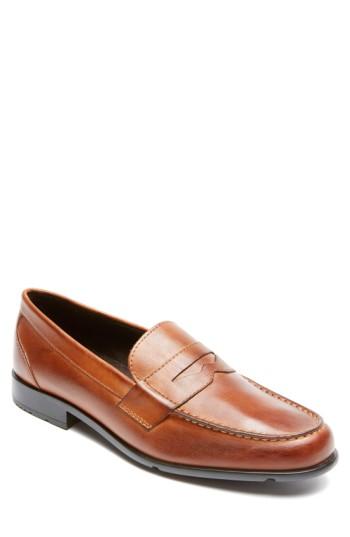 Men's Rockport Leather Penny Loafer M - Metallic