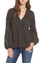 Women's Astr The Label Jennie Blouse - Grey