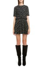 Women's Saint Laurent Drape Sleeve Body-con Minidress Us / 36 Fr - Black