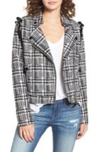 Women's Moon River Tweed Moto Jacket - Black