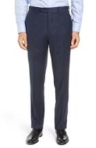 Men's John W. Nordstrom Torino Traditional Fit Flat Front Solid Wool & Cashmere Trousers - Blue