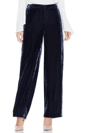 Women's Vince Camuto Drapey Velvet Wide Leg Pants - Blue