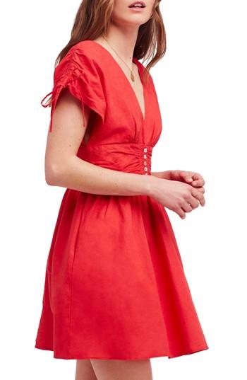 Women's Free People Roll The Dice Minidress, Size - Red