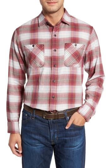 Men's Tommy Bahama Duble' Ombre Standard Fit Plaid Sport Shirt, Size - Purple