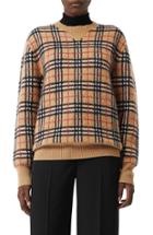 Women's Burberry Banbury Check Cashmere Sweater - Beige