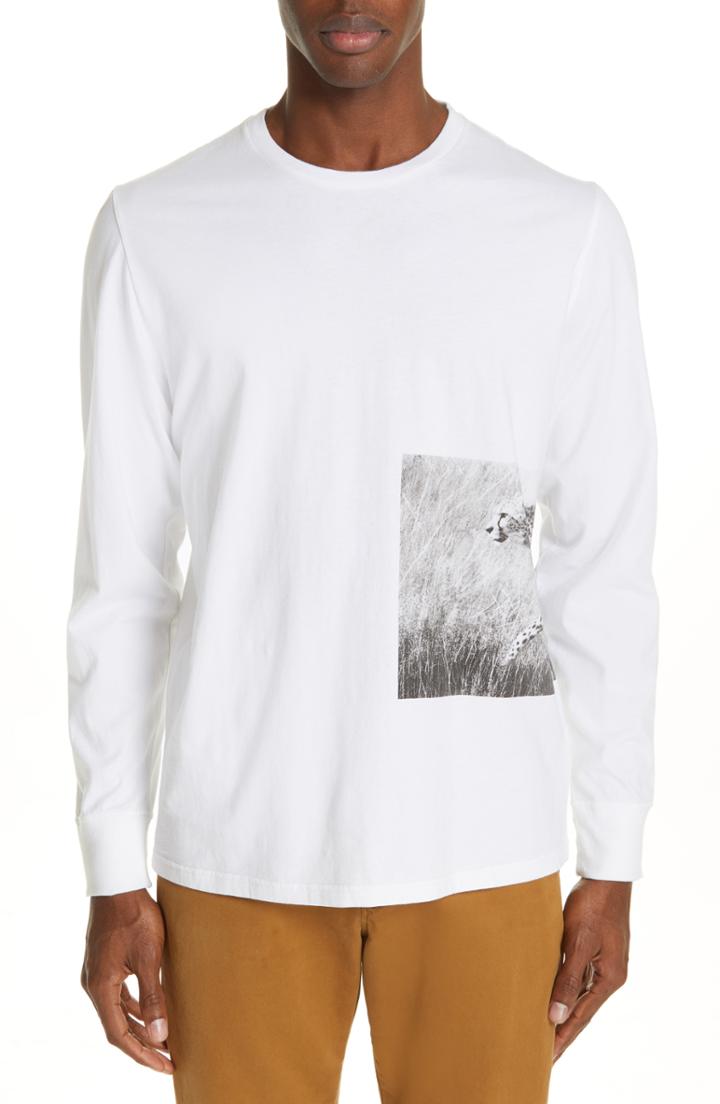 Men's Ovadia & Sons Cheetah Graphic Long Sleeve T-shirt - White