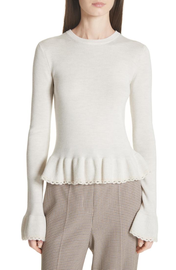 Women's See By Chloe Peplum Wool Sweater