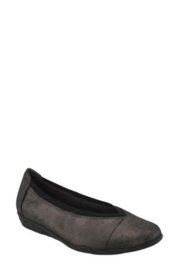 Women's Earth Mara Cap Toe Flat M - Metallic
