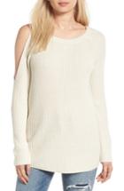 Women's Treasure & Bond Asymmetrical Cold Shoulder Sweater, Size - Ivory