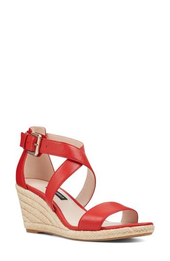 Women's Nine West Jorjapeach Espadrille Wedge Sandal M - Red