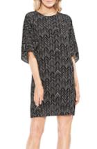 Women's Vince Camuto Herringbone Graphic Dress, Size - Black