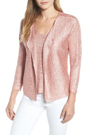 Women's Nic+zoe Rhythm Of The Road Open Cardigan - Pink