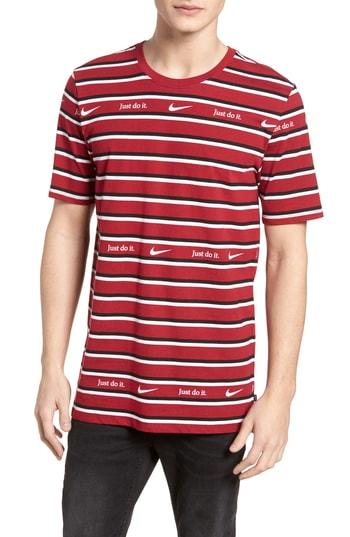 Men's Nike Sb Just Do It Stripe T-shirt, Size - White