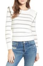 Women's Cupcakes And Cashmere Bryant Ruffle Stripe Sweater, Size - Ivory