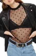 Women's Topshop Brigitte Oversized Leather Biker Jacket Us (fits Like 0) - Black
