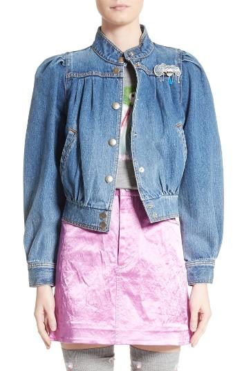Women's Marc Jacobs Antique Puff Sleeve Denim Jacket