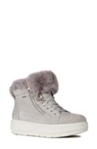 Women's Geox Kaula Abx Waterproof Faux-fur Cuff Sneaker Us / 35eu - Grey