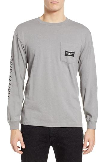Men's Brixton Ramsey Long Sleeve Pocket T-shirt - Grey