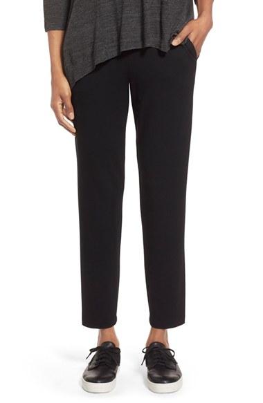 Women's Eileen Fisher Straight Yoke Slim Crepe Knit Pants