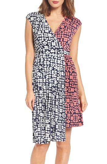 Women's Maggy London Print Faux Wrap Dress