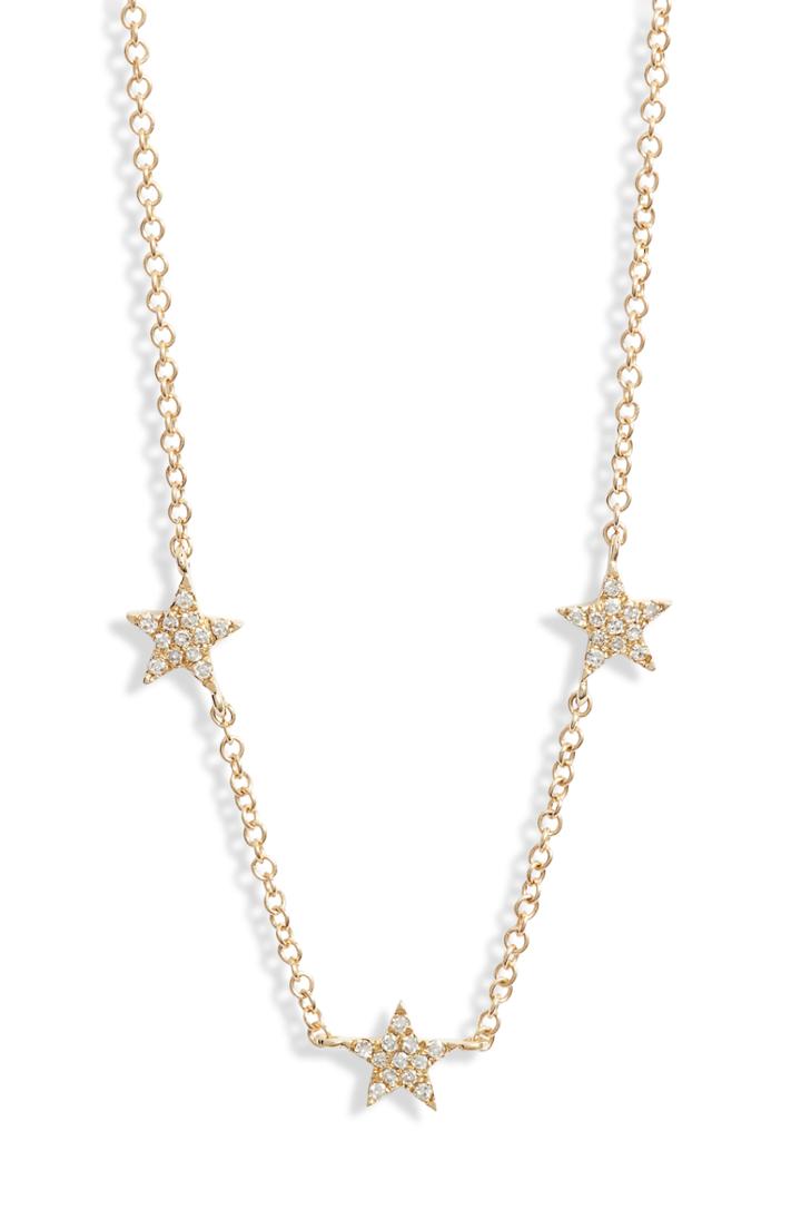 Women's Ef Collection Three-star Diamond Choker Necklace