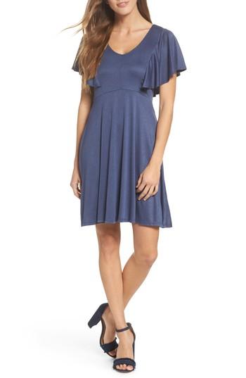 Women's Mary & Mabel Flutter Sleeve Knit Dress - Blue