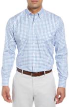 Men's Peter Millar Crown Ease Marketplace Regular Fit Check Sport Shirt, Size - Blue