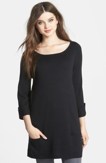 Women's Caslon Knit Tunic, Size - Black