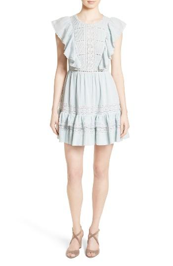 Women's Rebecca Taylor Ruffled Cotton Gauze Dress